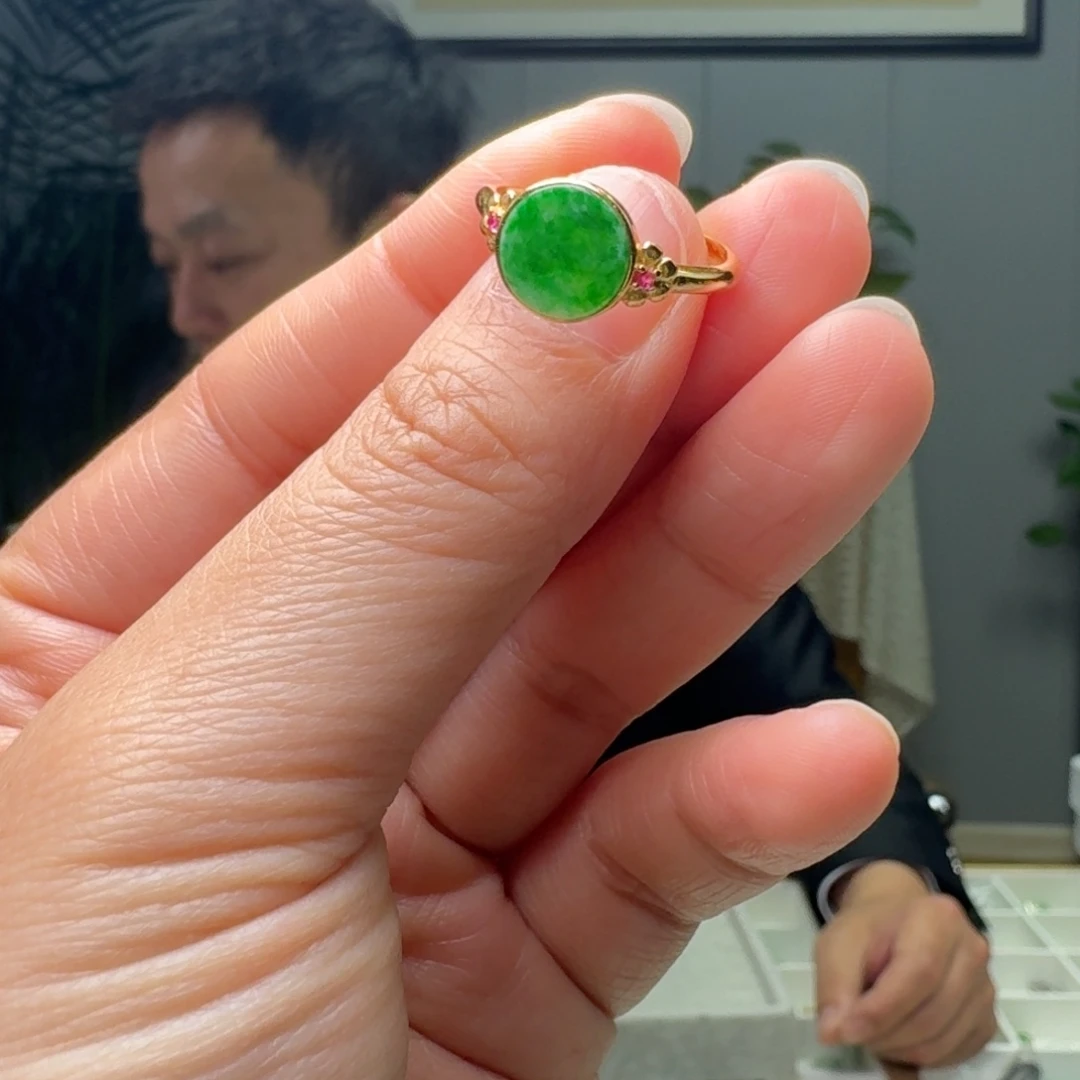 翡翠银S925镶嵌戒指多样性发货其一