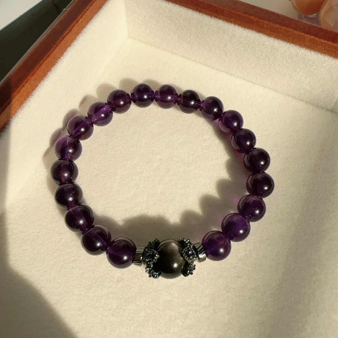 【九紫时代】8m天然乌拉圭紫水晶手链