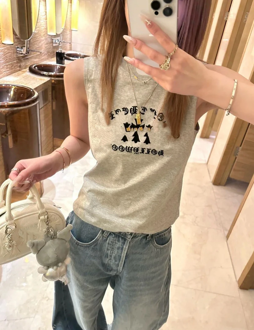 SANSIS 克克克 灰色基础无袖背心