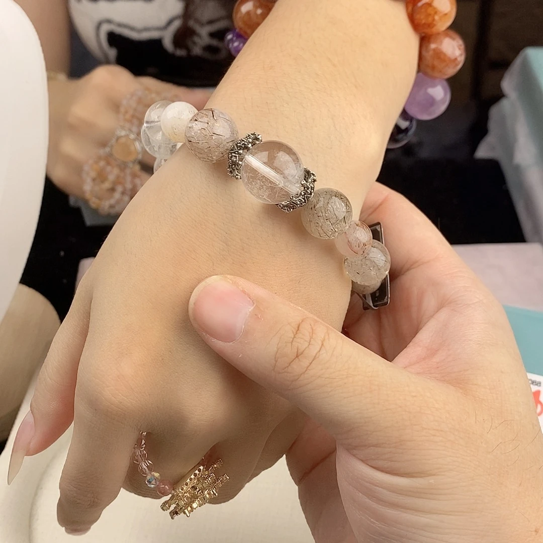 银S925镀金镶嵌水晶手链