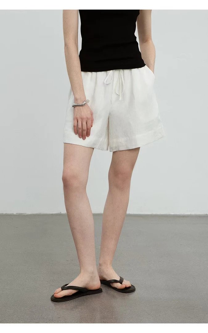 NE2025天丝亚麻老钱风A字短裤2091 Q