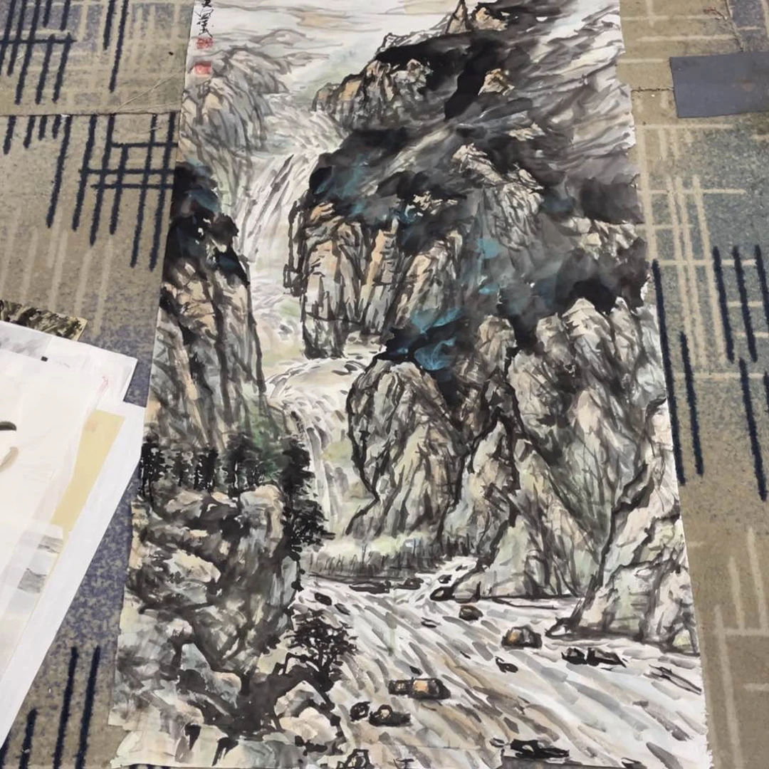 国画四尺作品山水微瑕11111