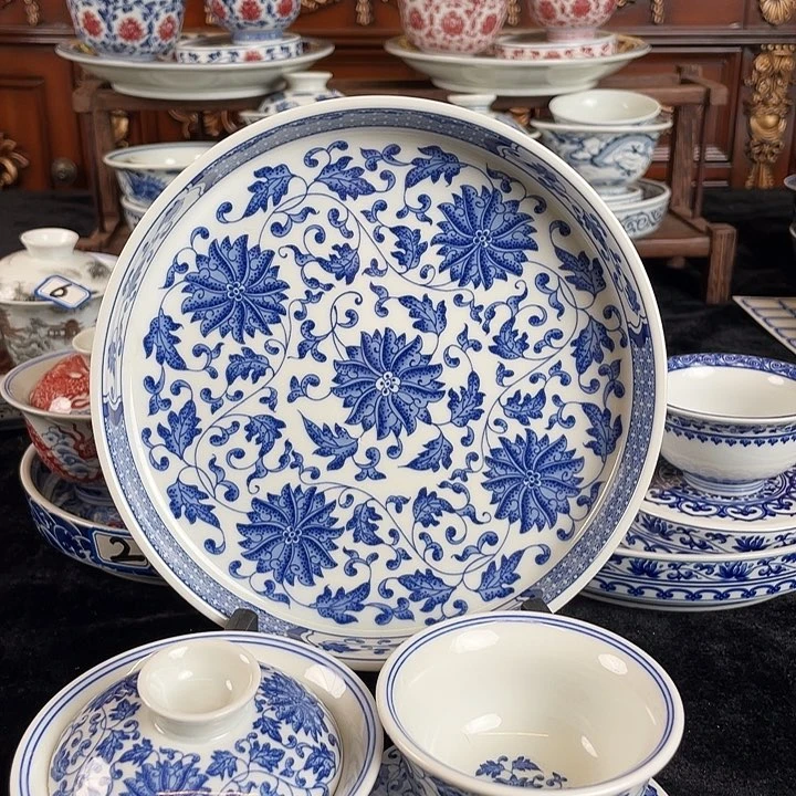 缠枝莲四件套茶具