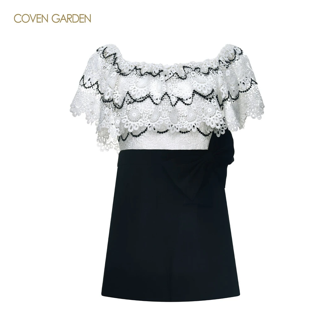 【哥文花园】蕾丝假两件连体裤短裤CSC2064308