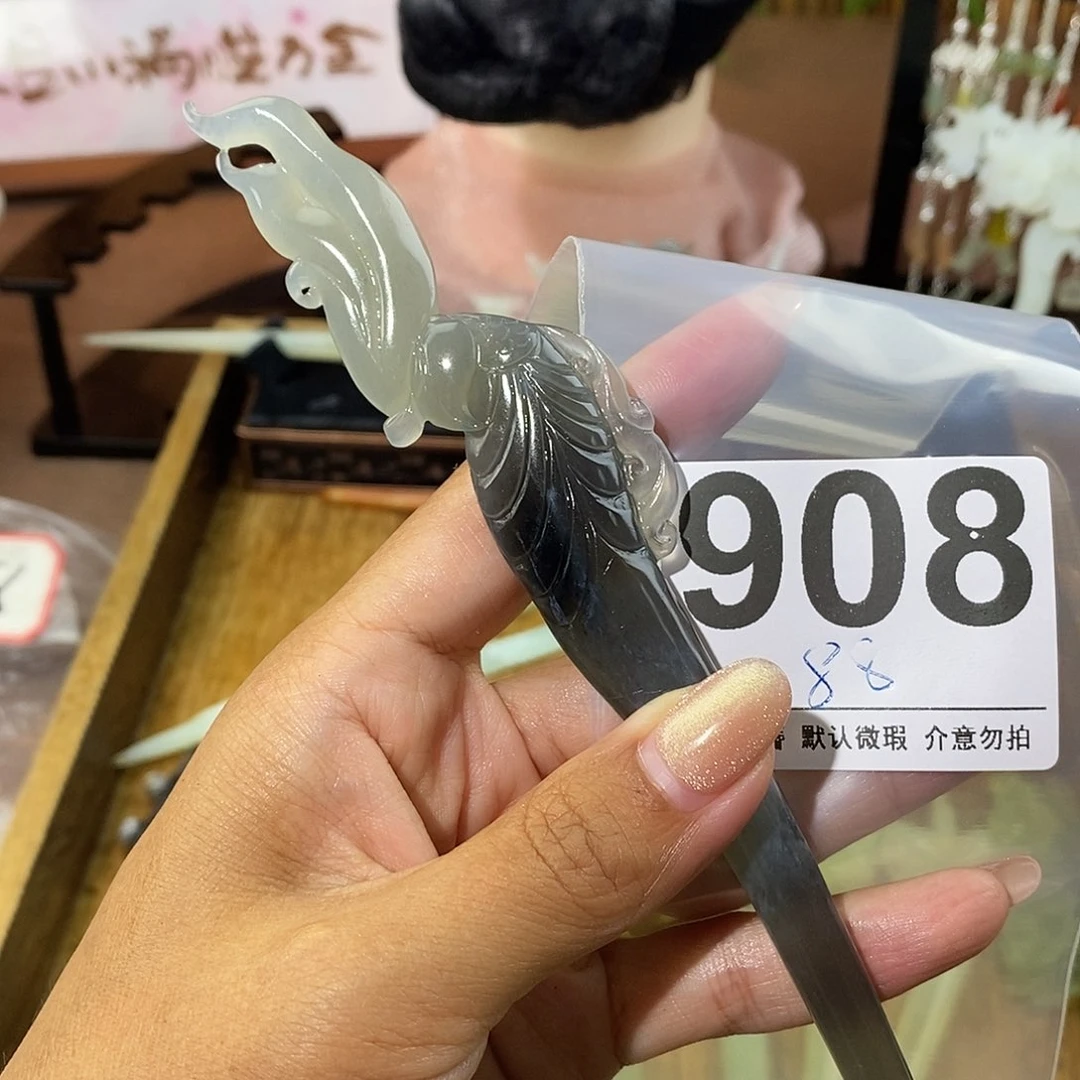 离***草蛇纹石玉未镶嵌发饰