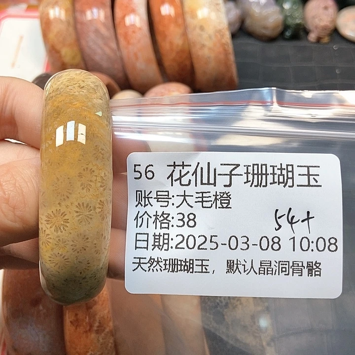 硅化珊瑚（珊瑚玉）手镯未镶嵌大*橙56