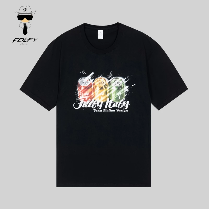 FDLFY老佛爷男装正品T恤夏季新款2025年欧货轻奢潮牌体恤圆领短袖