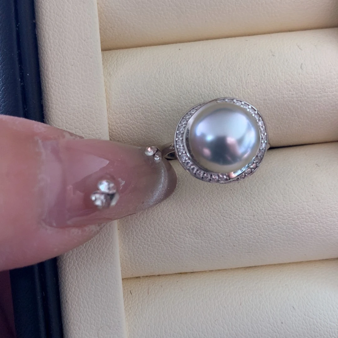 海水珍珠戒指银S925镶嵌