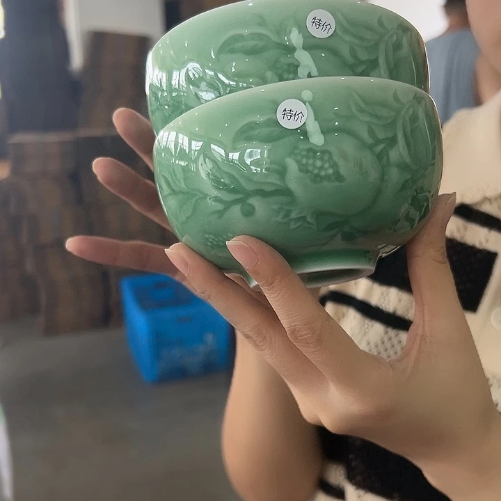 龙泉云间青瓷小米茶器