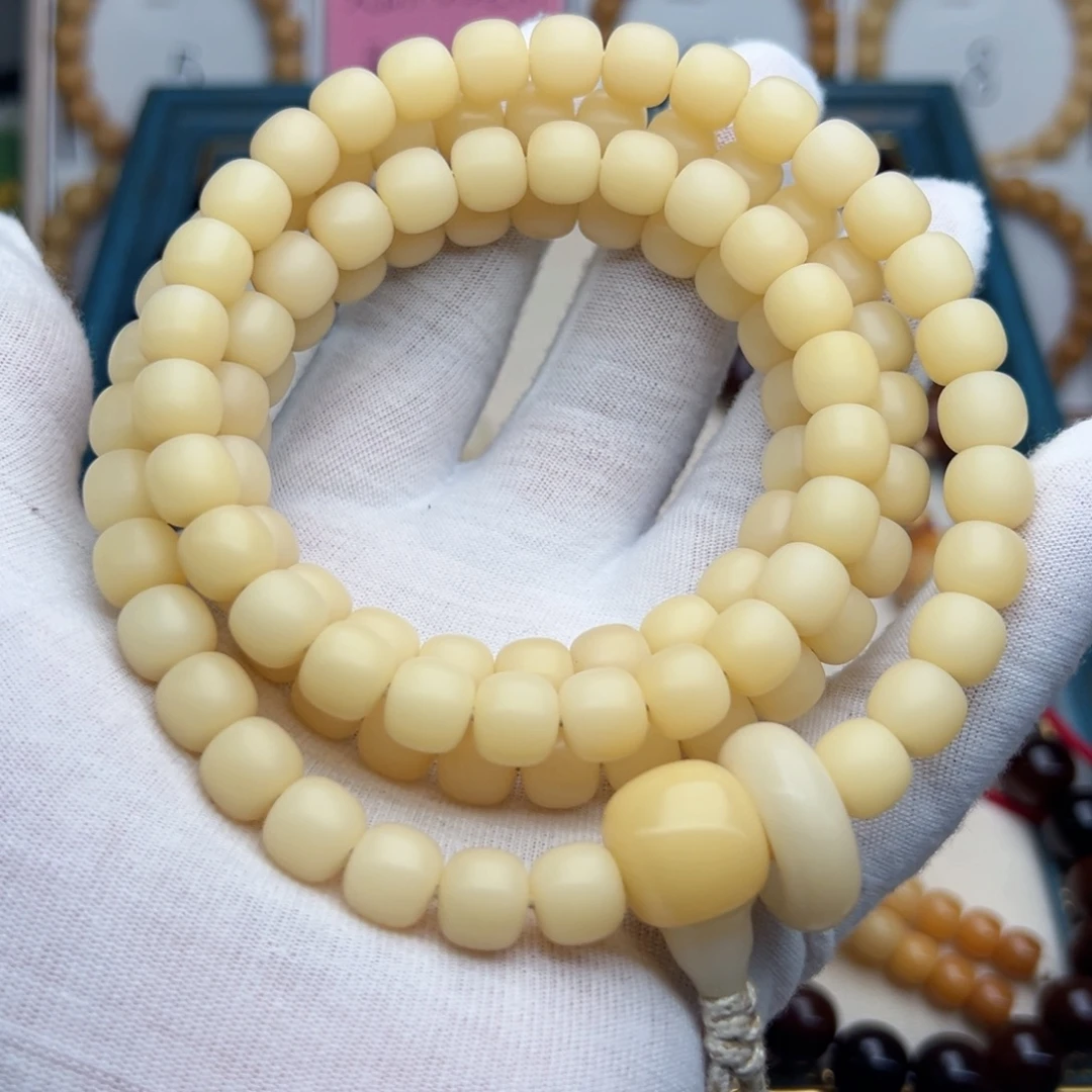菩提根/象牙果手串卡10 天然菩提根手工干磨108 S21