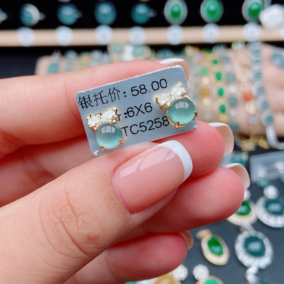 银S925镶嵌戒指翡翠30