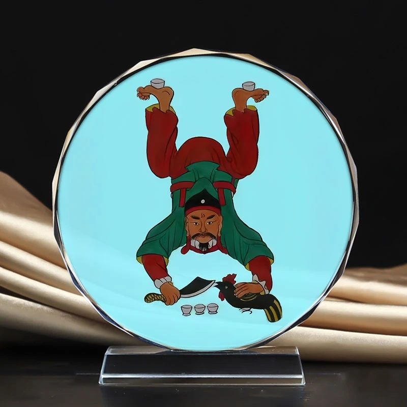 张五郎画像水晶摆件书房办公桌面工艺品文创礼物装饰摆台来图定制