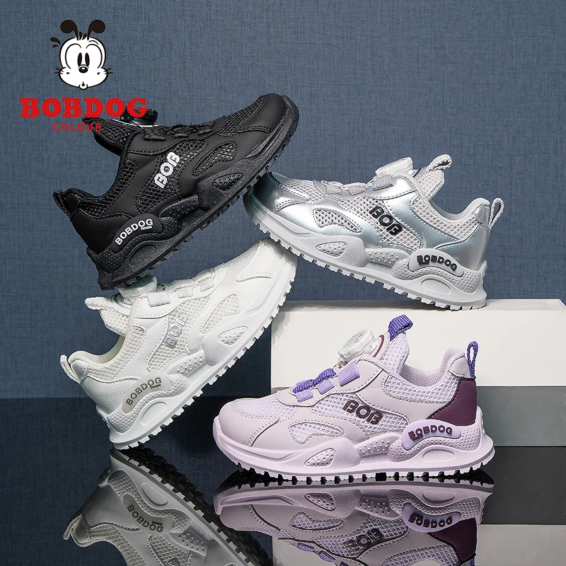 巴布豆夏季软底中大童网面秋季运动单网老爹鞋