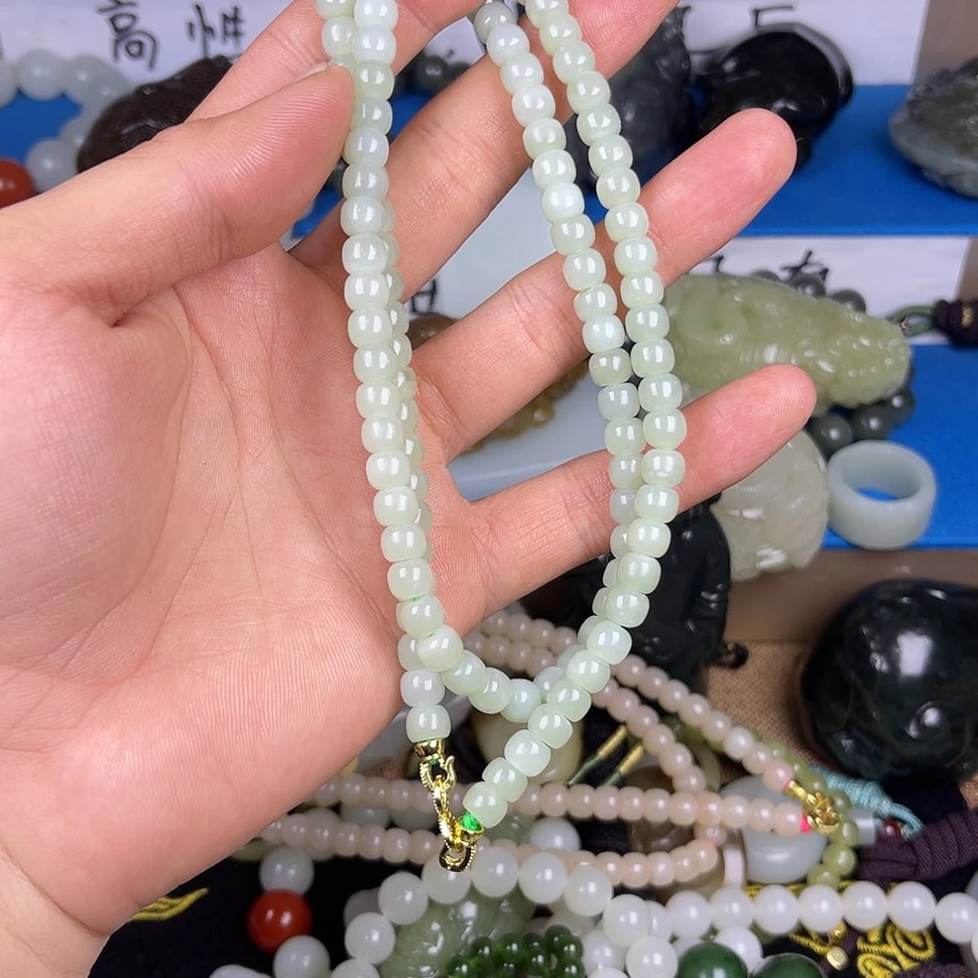 和田玉未镶嵌颈饰翠青108新疆和田玉于田料