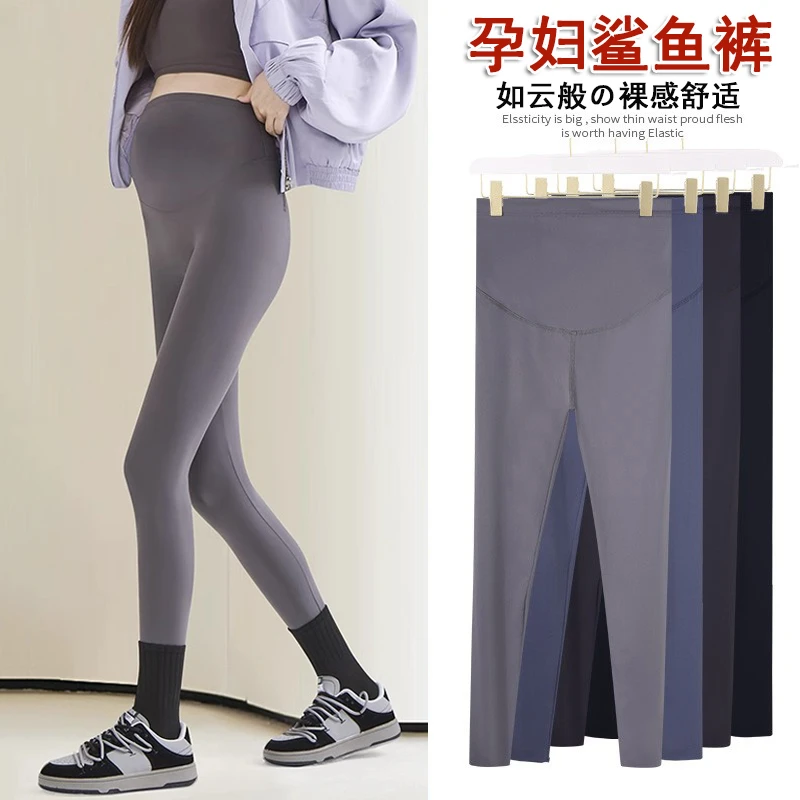 孕妇裤鲨鱼裤春秋款外穿打底裤夏季薄款瑜伽裤洋气时髦流行孕妇装