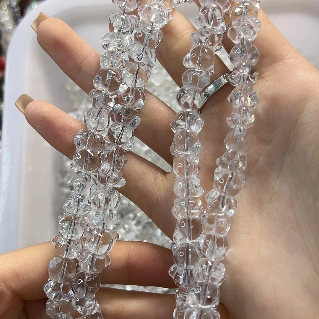 玛瑙/玉髓未镶嵌珠宝半成品压电白水小熊大长条