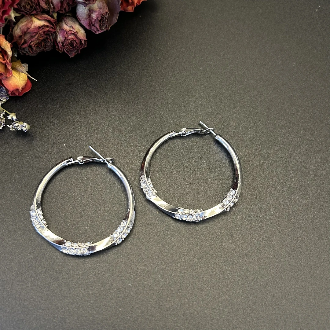 铜合金耳饰 【295】扭面耳环潮流设计感耳圈耳坠精致高级感素圈耳饰