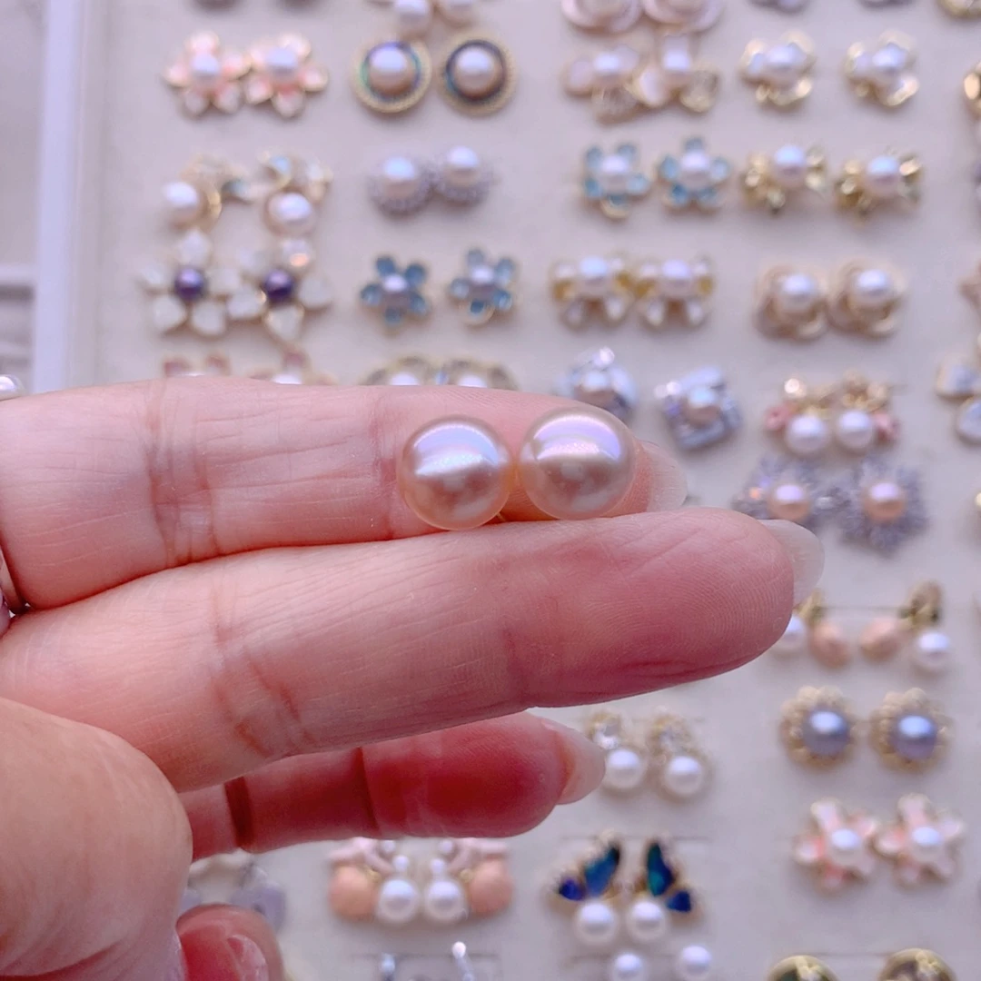 合金淡水珍珠耳饰