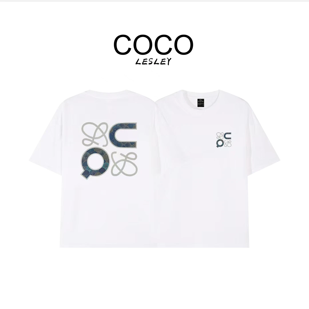 【COCO LESLEY】2025夏季新款纯棉【罗意青花瓷】男女同款短袖T恤A62