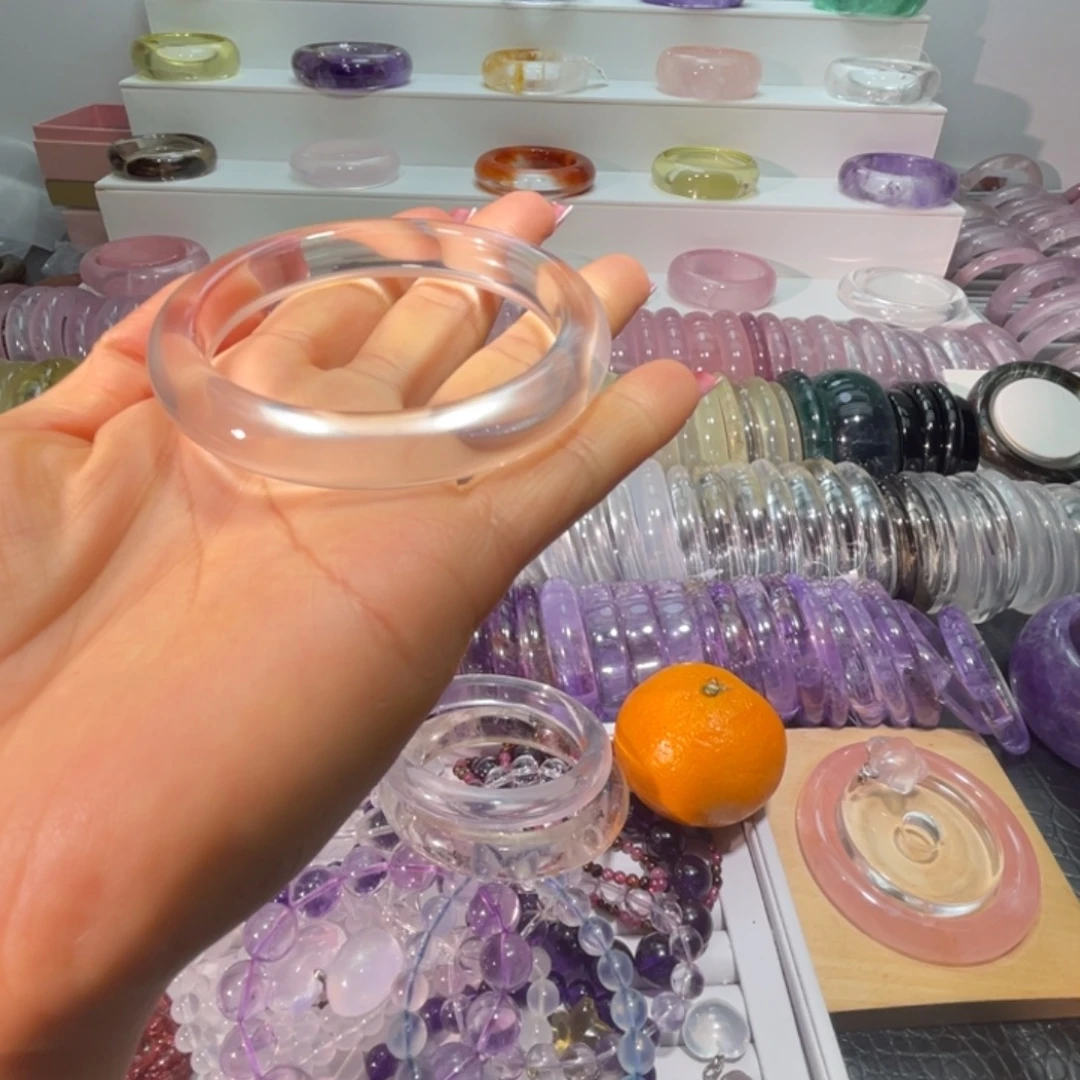 水晶未镶嵌手镯手镯58.3圈口26号全净体