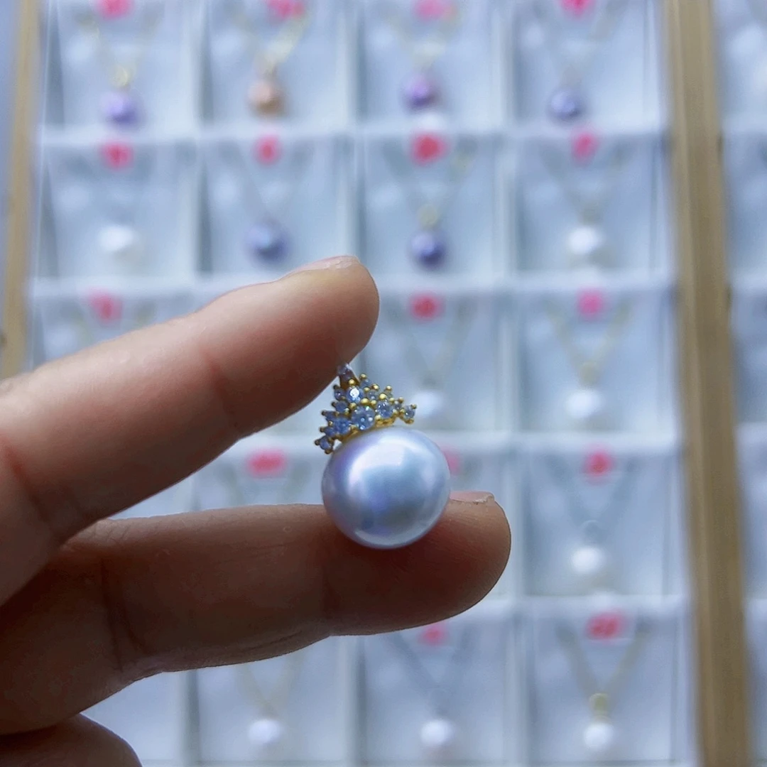 淡水珍珠吊坠(不含链)银S925镶嵌