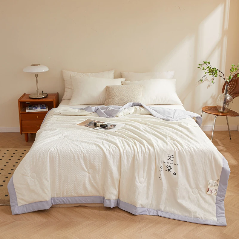 提花夏凉被空调被大豆夏被被子被芯针织薄款学生纯色宿舍单人机洗