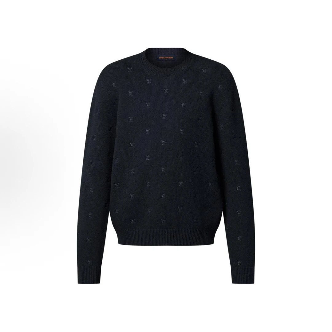 未使用 LouisVuitton/路易威登 LV新款满印刺绣针织卫衣/全新带吊