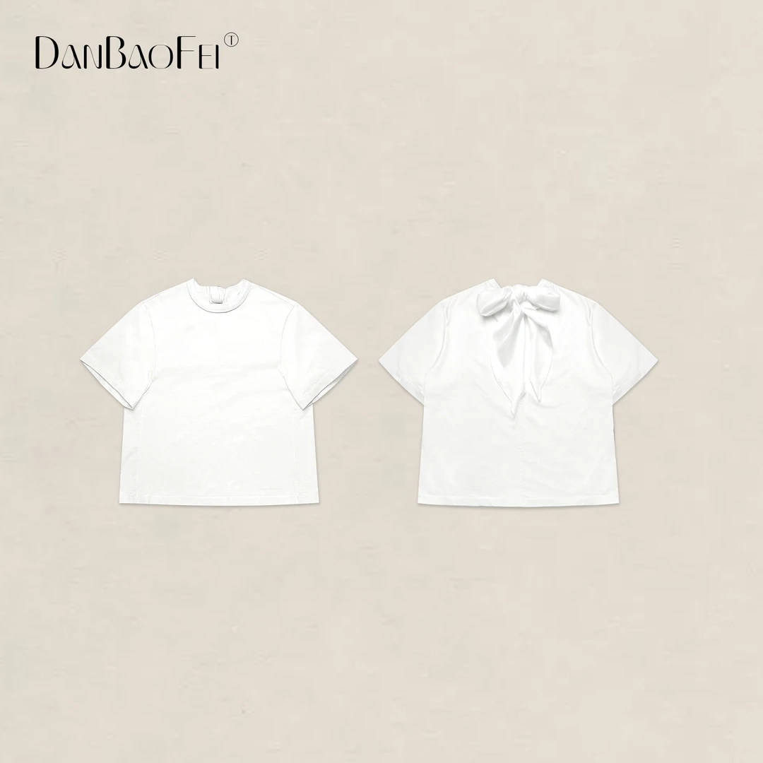 KK 2025夏款新品女装法式造型感蝴蝶结短袖 YLM00887