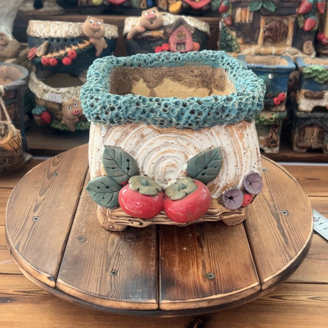 红陶嘻哈多肉花盆