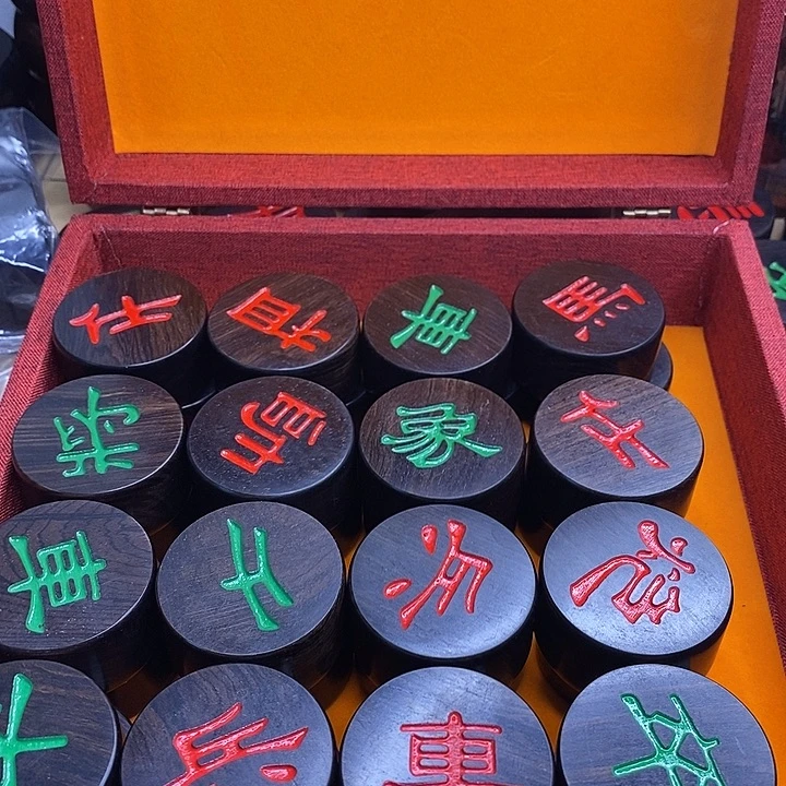 木紫光檀4.8✖️2.4柱行将军体红绿带礼盒