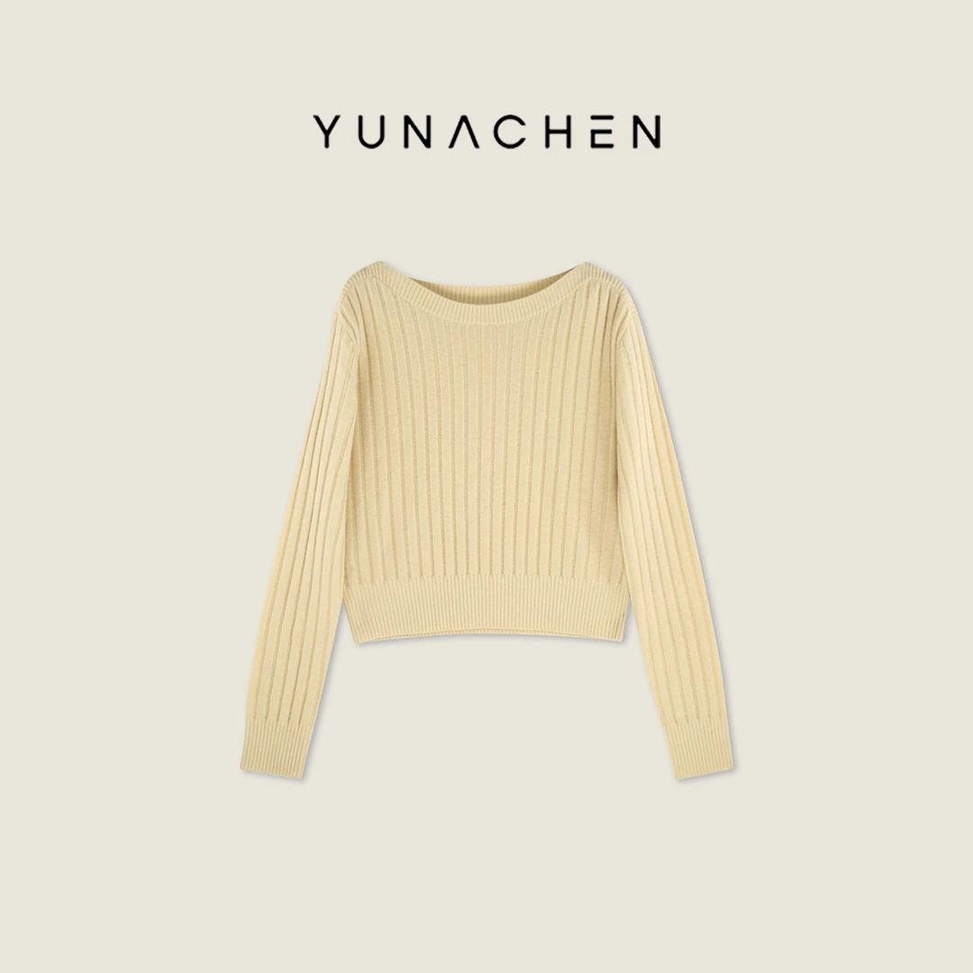 菠萝宝宝yuna【日光织章】100%羊毛柔软亲肤琥珀流光黄色羊毛衫YI6