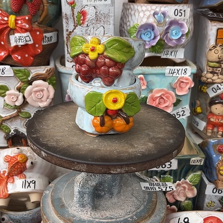 紫砂花盆粗陶材质多肉花盆
