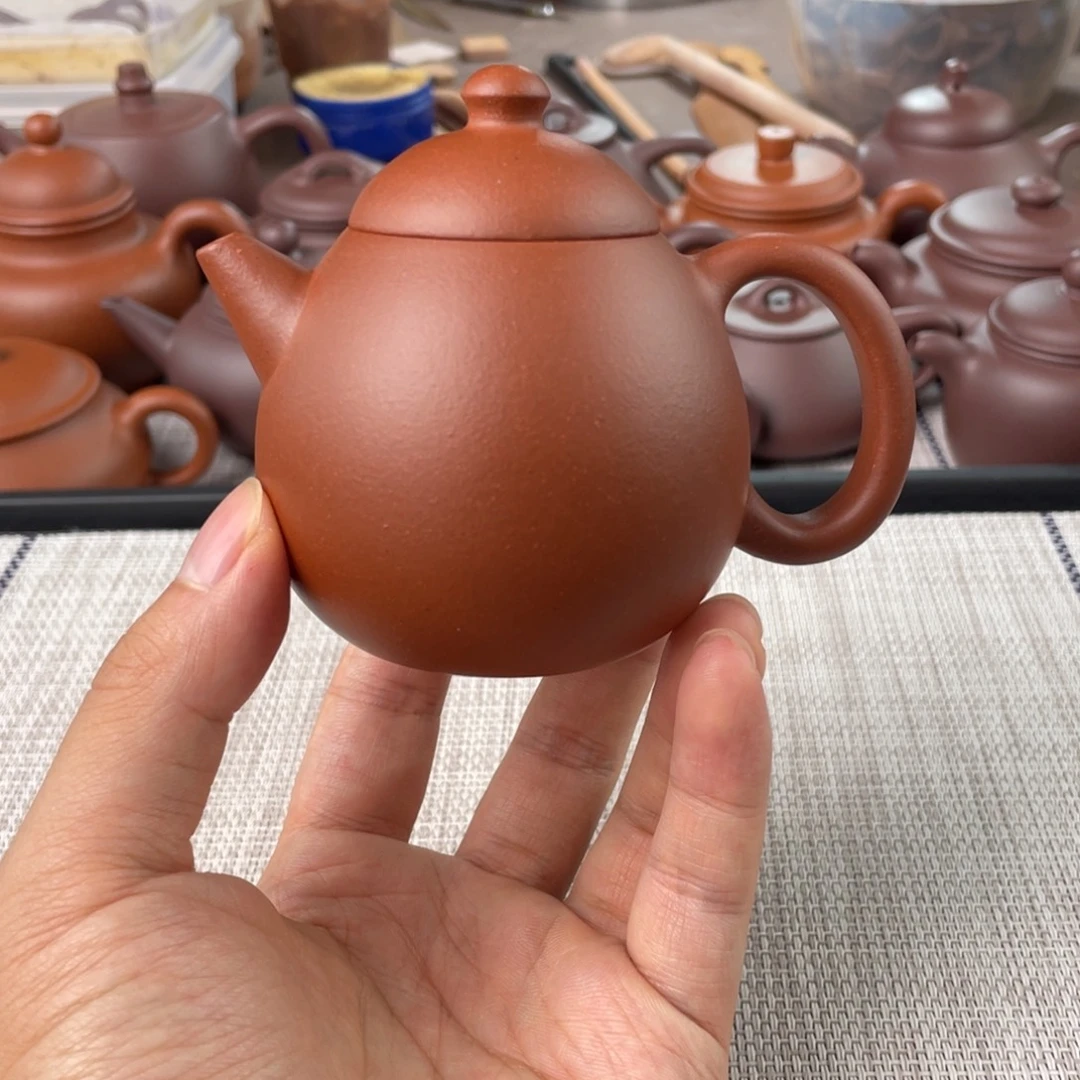 紫砂茶壶半手工红皮龙龙蛋壶150cc