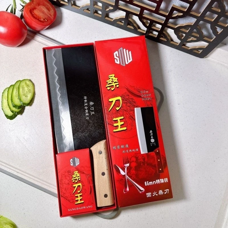 正宗桑刀切片切肉刀锰钢厨师刀王家用锋利莱刀锻打刀具免磨高锰钢