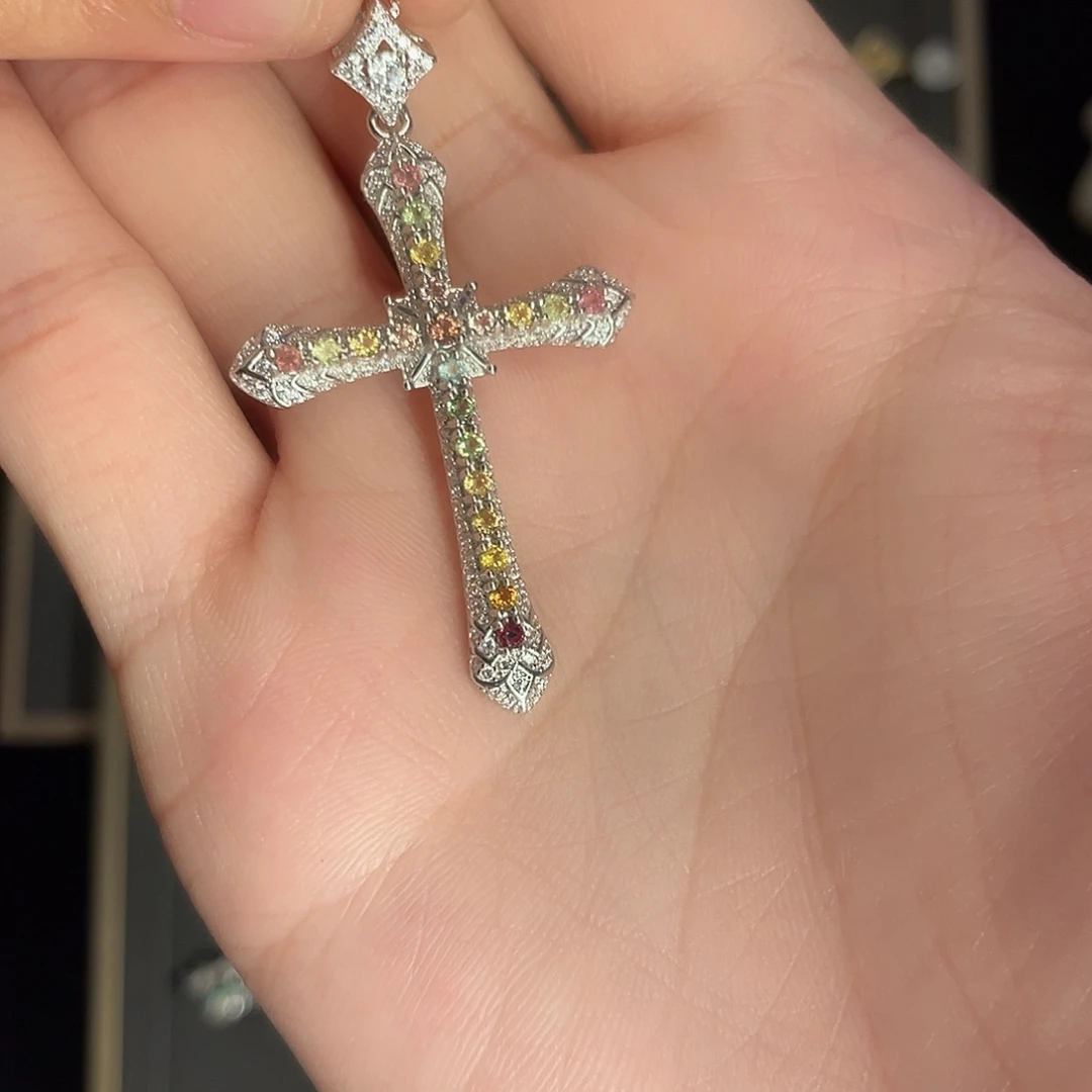 碧玺吊坠(不含链)银S925镶嵌