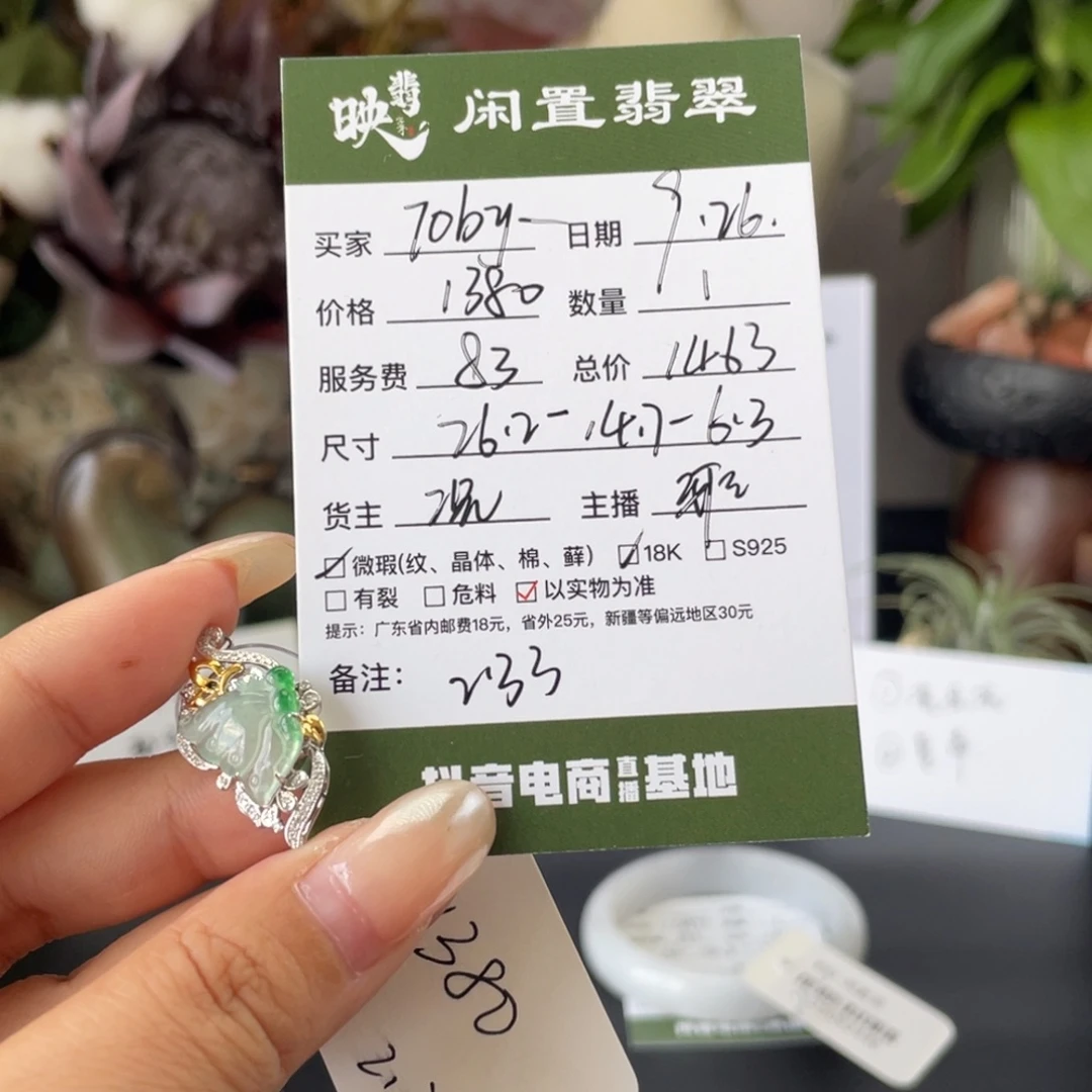 翡翠18K金镶嵌颈饰翡翠