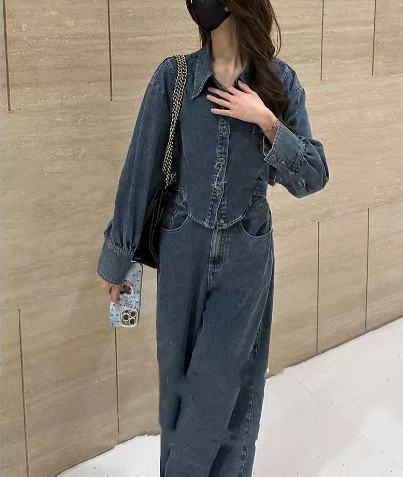 2025新款复古港风牛仔套装女款爆款宽松显瘦5158款