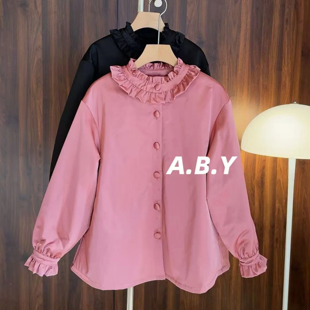 【泡芙小姐】冬款含棉小众泡芙设计师款气质时尚衬衫【241219-1】