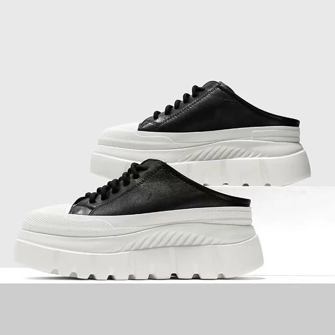 现货H1｜真皮羊里垫时尚镂空包头拖鞋女｜标准尺码｜0205-12