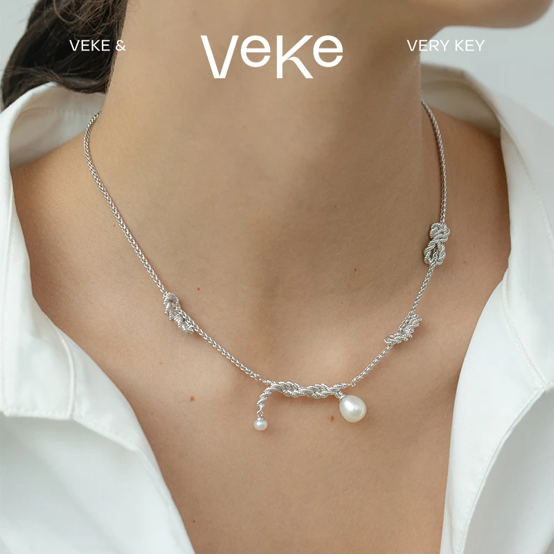 VEKE 铜合金琉璃项链 「结绳小集」简约精致高级感时尚百搭项链女