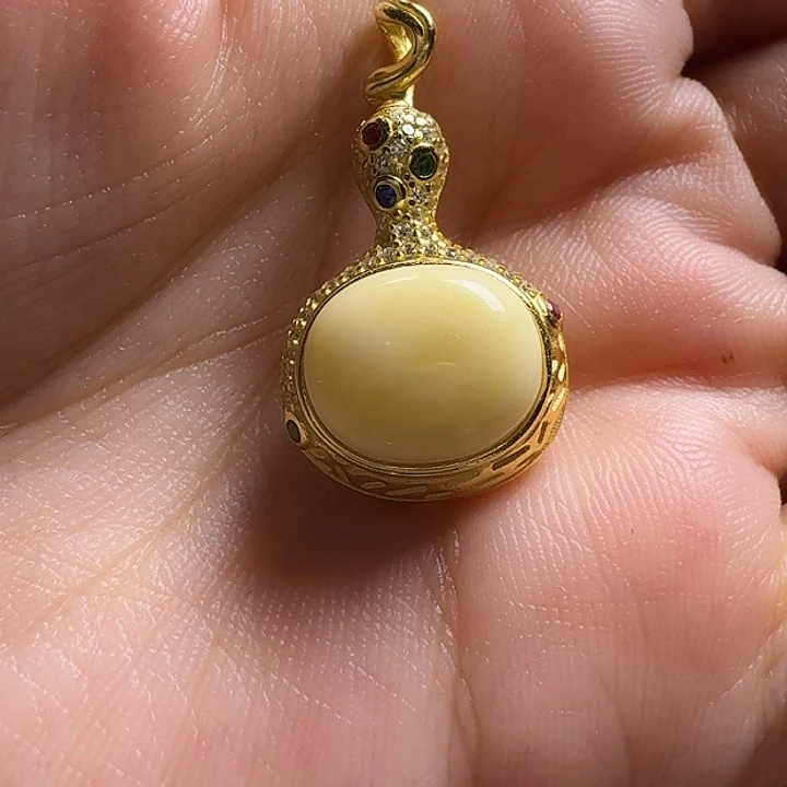 蜜蜡银S925镶嵌吊坠(不含链)吊坠