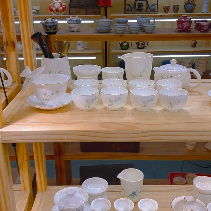 【不止】羊脂玉瓷茶具套装