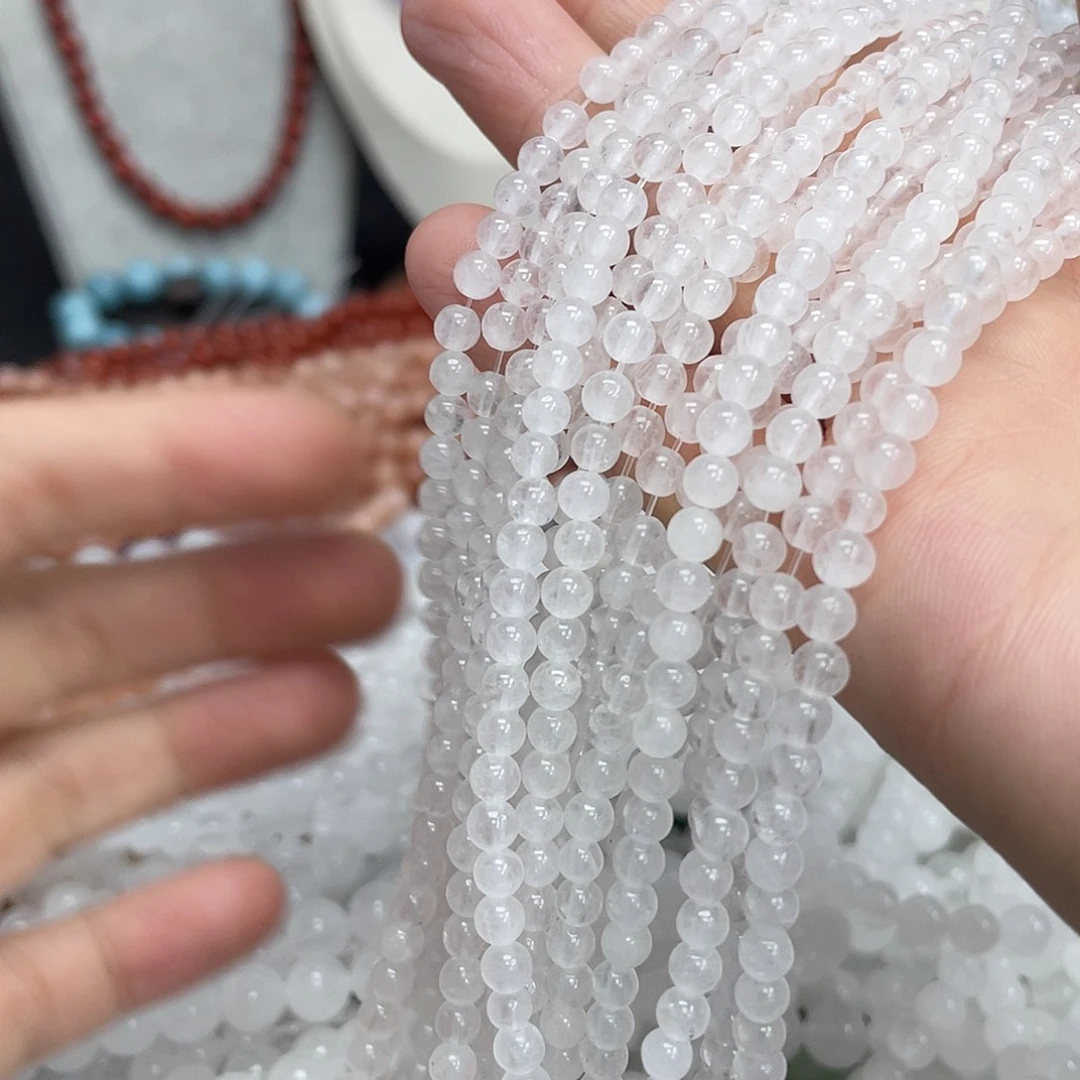 玛瑙/玉髓未镶嵌半成品白玉4m散珠