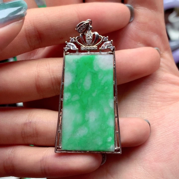 翡翠银S925镶嵌颈饰翡翠