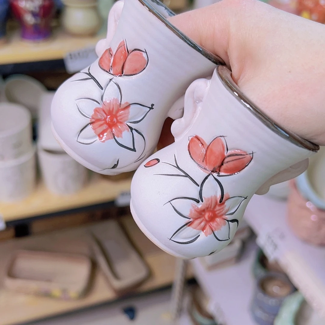 红陶陶瓷花盆当场满12包邮