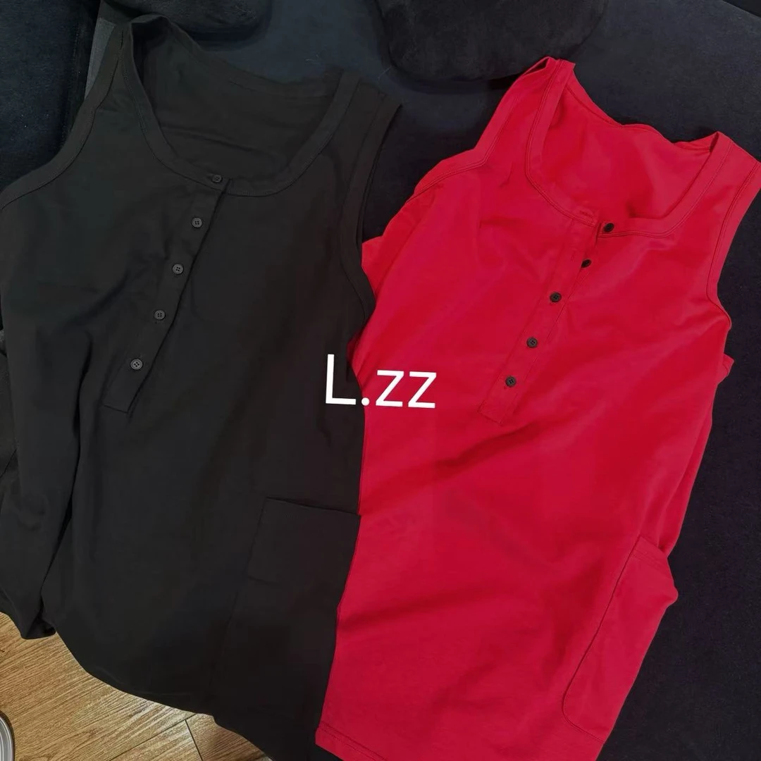 『LZZ』2025春季新款欧若风时尚百搭简约纽扣显瘦休闲风背心裙