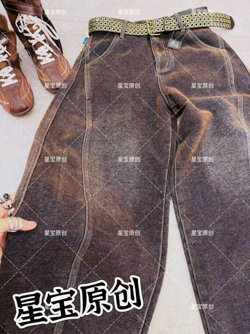 2025冬季新款韩版气质百搭加厚休闲牛仔裤9122