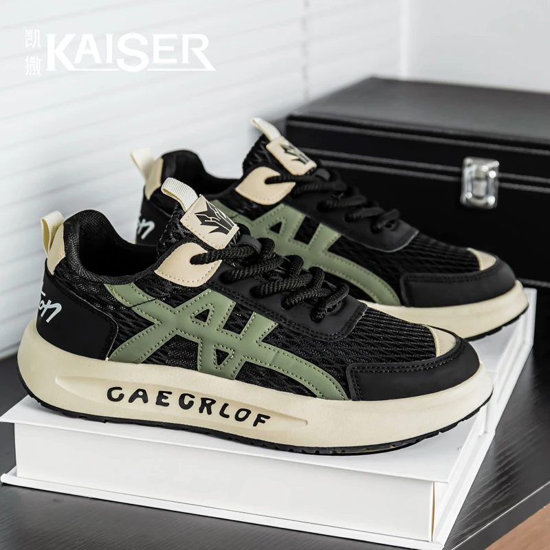 凯撒男鞋夏季新款时尚百搭软底低帮鞋子透气耐磨防滑休闲运动板鞋