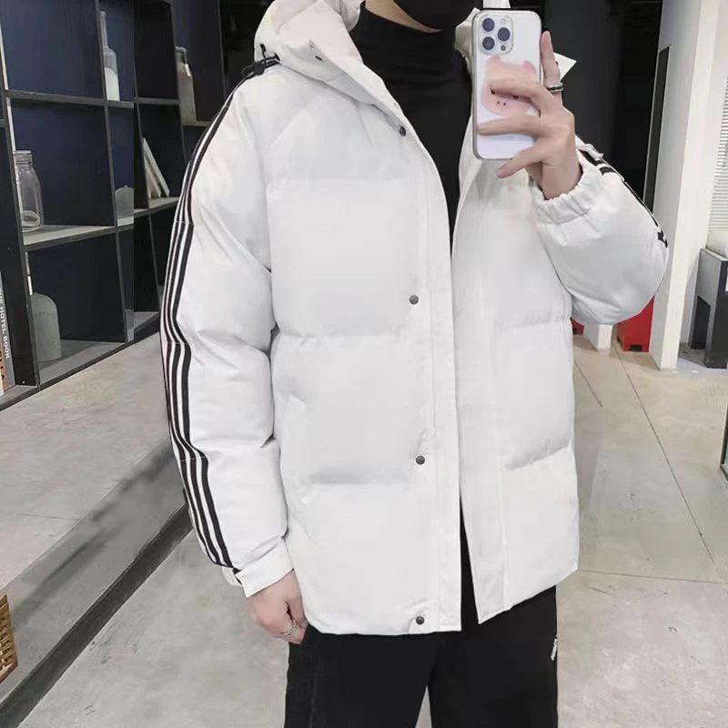 冬季棉服时尚外套男女同款连帽棉外套男士休闲百搭防风防寒外衣
