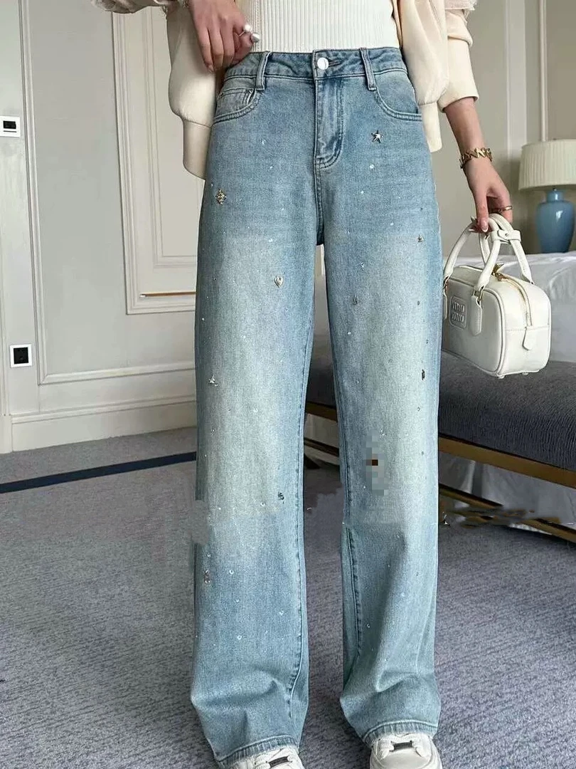 DD-7236璀璨星河亮闪闪牛仔直筒裤